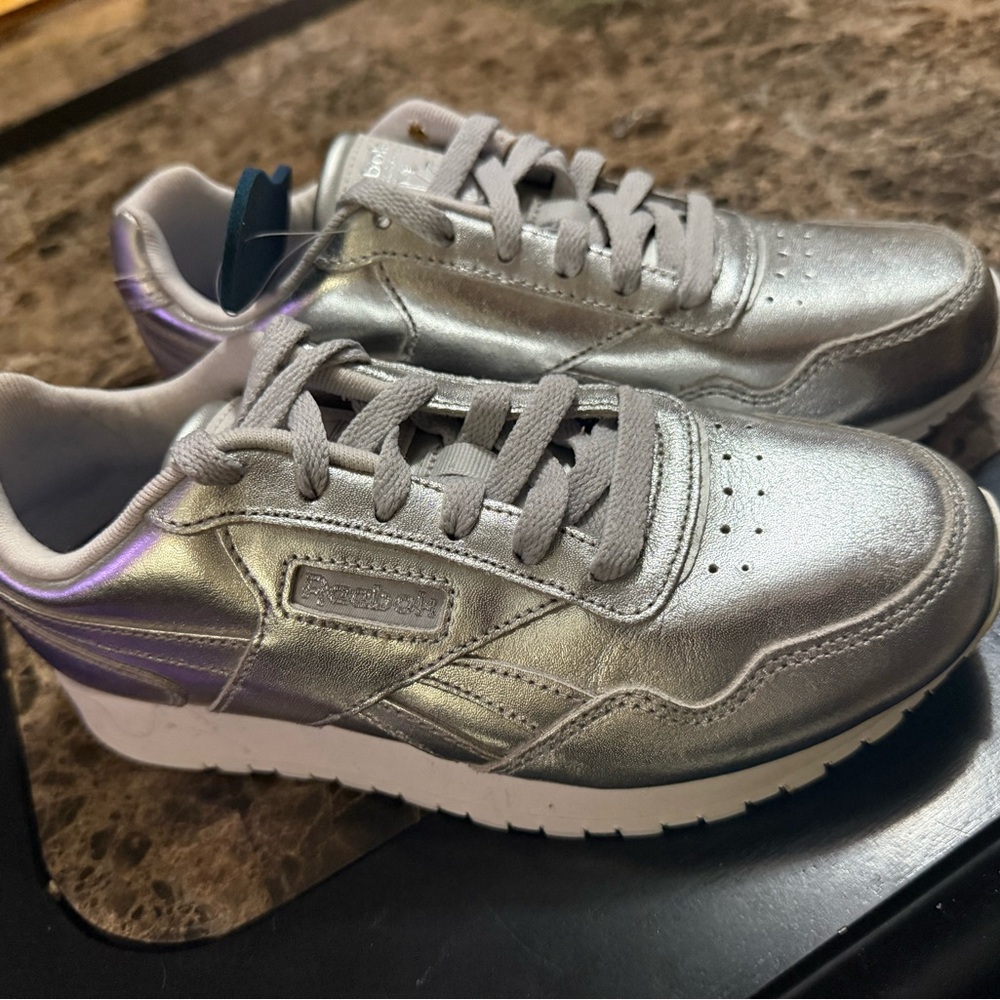 Reebok Metallic Silver Sneakers - Women Size 6 Never Worn